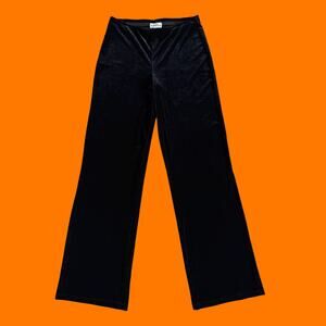 90's vintage black velvet pants minimalist trousers MEDIUM